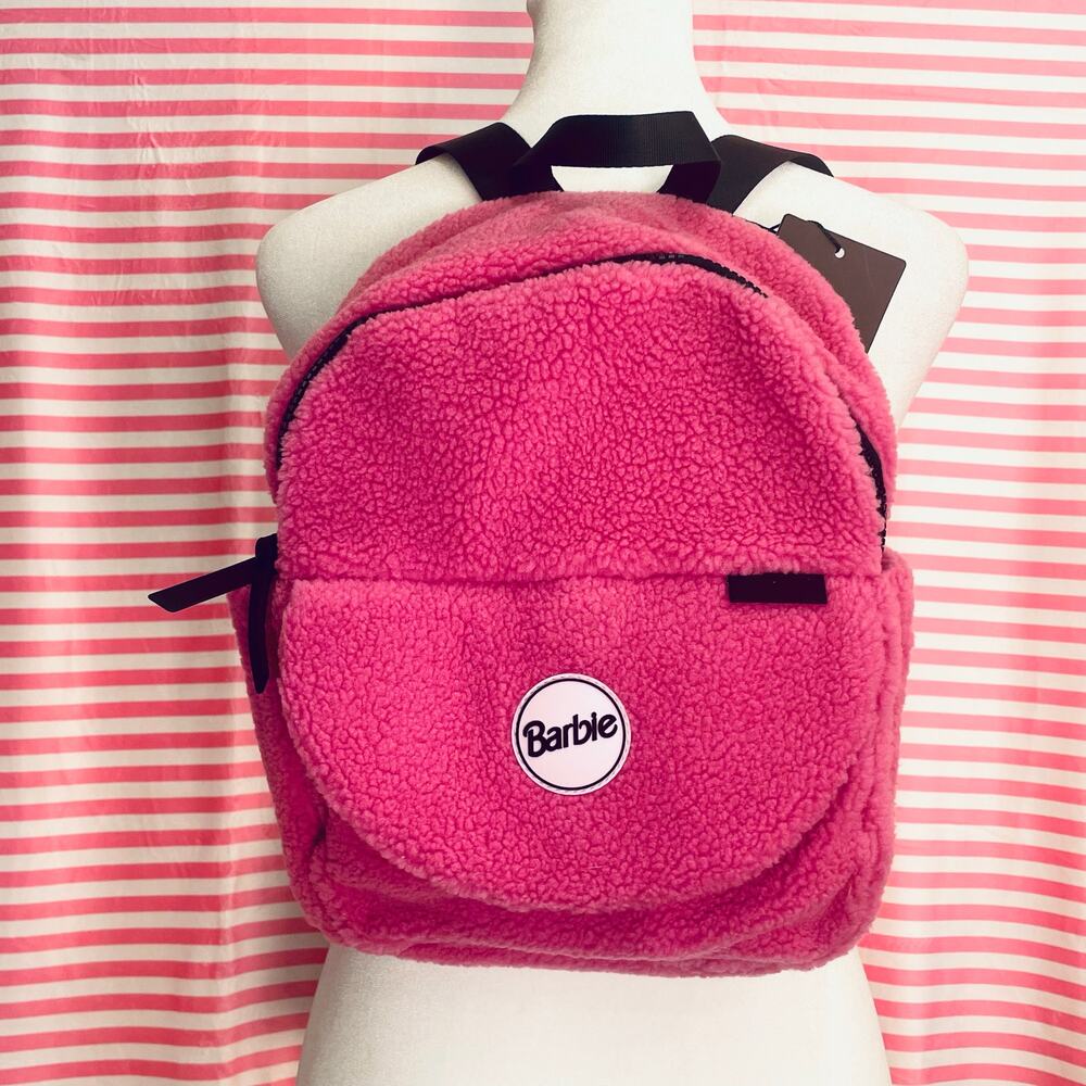 NWT Barbie x Vooray Lexi Faux Sherpa Backpack pink RV $55 MAKES A GREAT GIFT!
